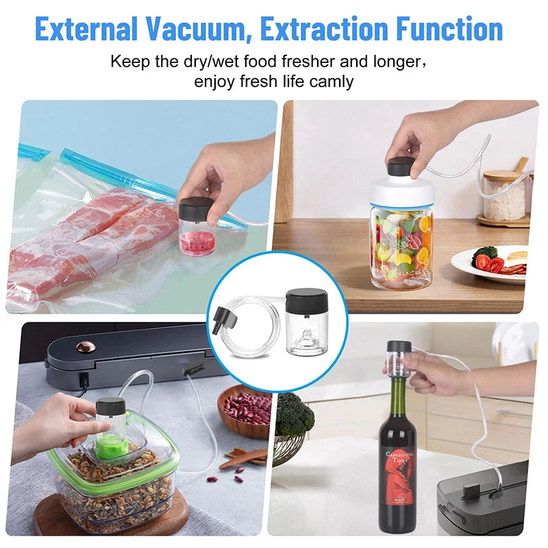 Electric Mason Jar Vacuum Sealing Machine Cordless Automatic Jar Sealer Portable Food Fresh-Keeping Storage Machine 60KPA