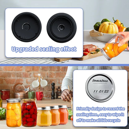 Electric Mason Jar Vacuum Sealing Machine Cordless Automatic Jar Sealer Portable Food Fresh-Keeping Storage Machine 60KPA